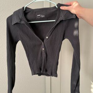 Aerie Long Sleeve Collar Top